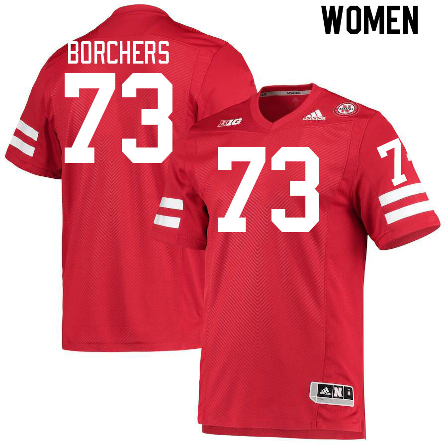 Women #73 David Borchers Nebraska Cornhuskers College Football Jerseys Stitched Sale-Red